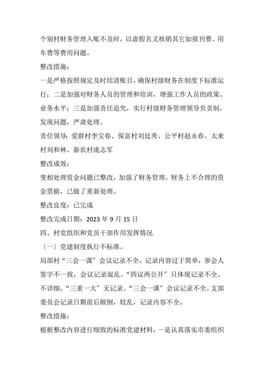 2023年村党支部工作巡察整改报告.DOC_第4页