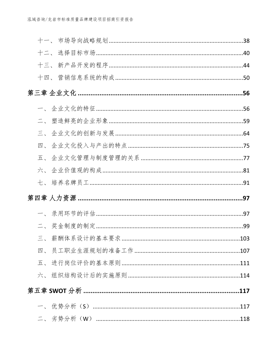 龙岩市标准质量品牌建设项目招商引资报告_模板范文_第2页