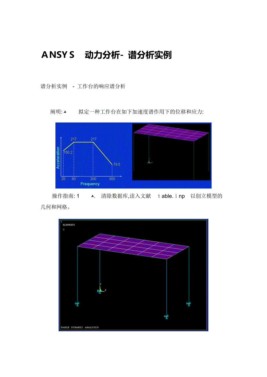 ANSYS-动力分析-谱分析实例_第1页