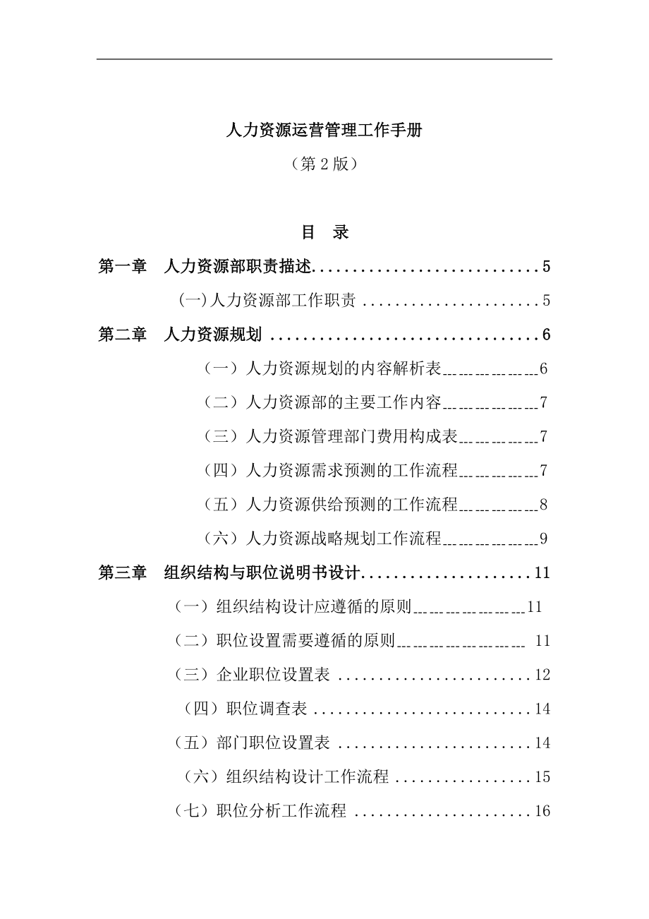 人力资源运营管理全套规章制度_第1页