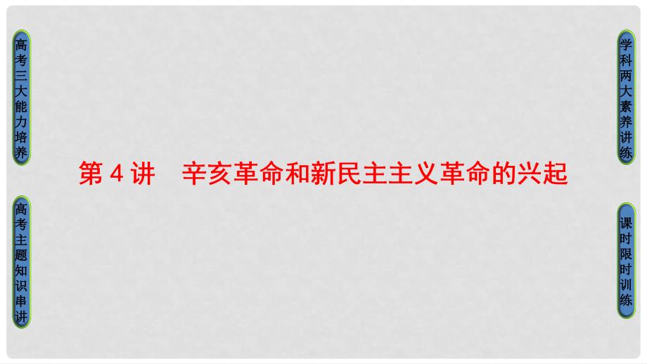 高考历史一轮复习 第2单元 近代中国的反侵略反封建斗争和民主革命 第4讲 辛亥革命和新民主主义革命的兴起课件 北师大版_第1页