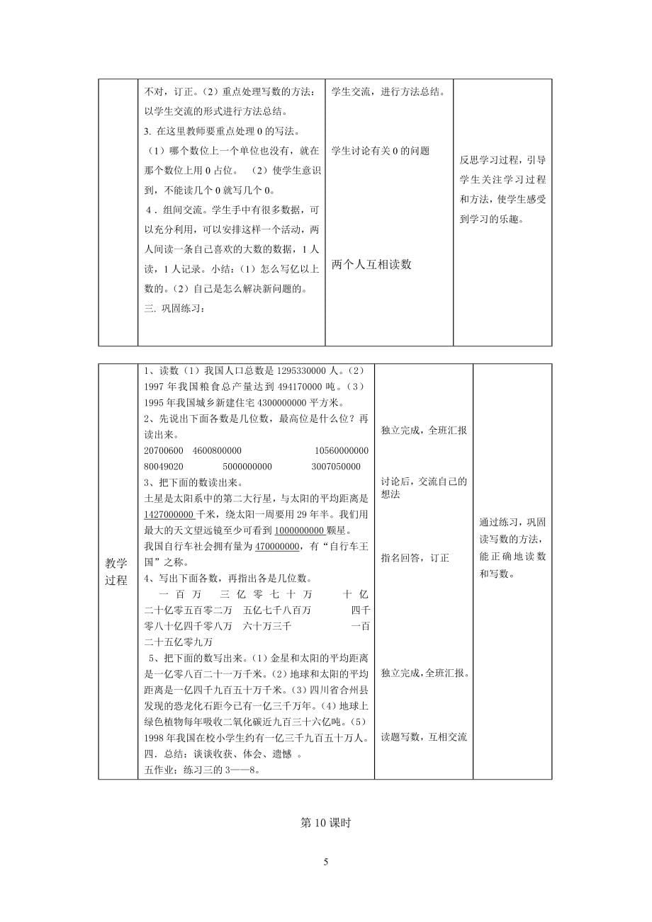 2017年新课标人教版小学数学四年级上册全册教案[1]_第5页