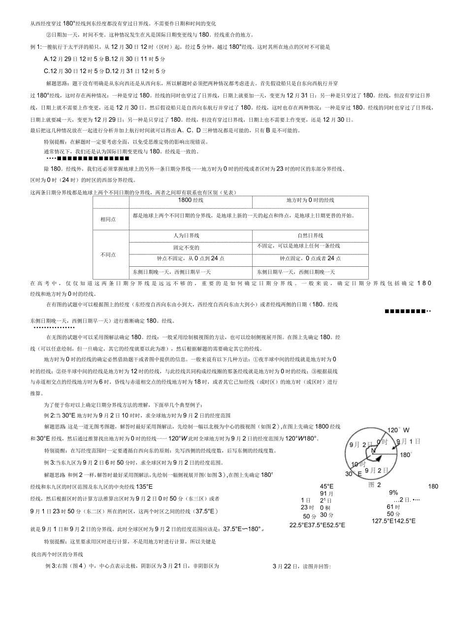 地球运动知识的最佳解题技巧_第5页