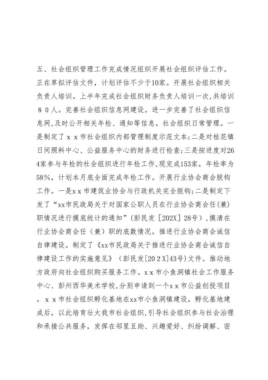 民政局上半年工作总结_第5页