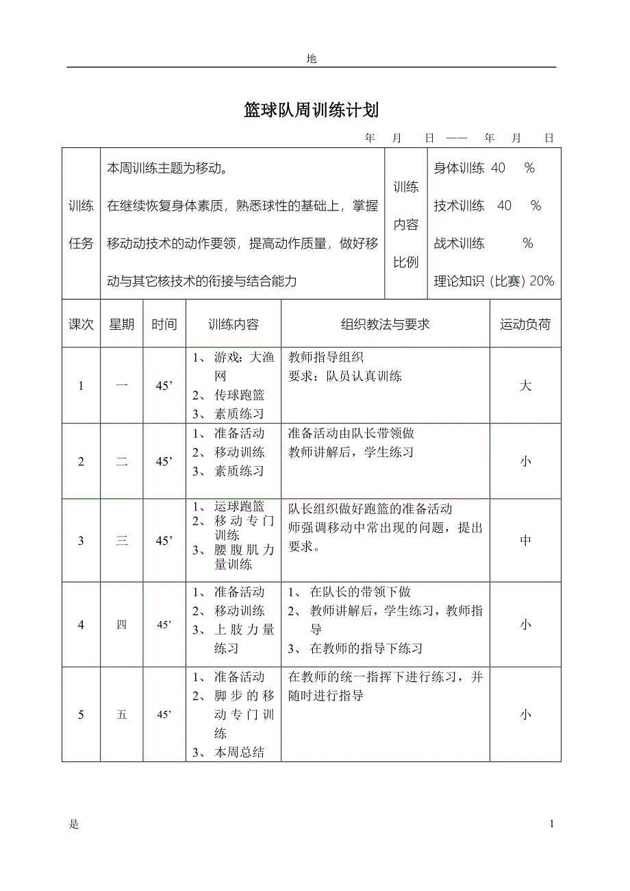 篮球队周训练计划_第3页