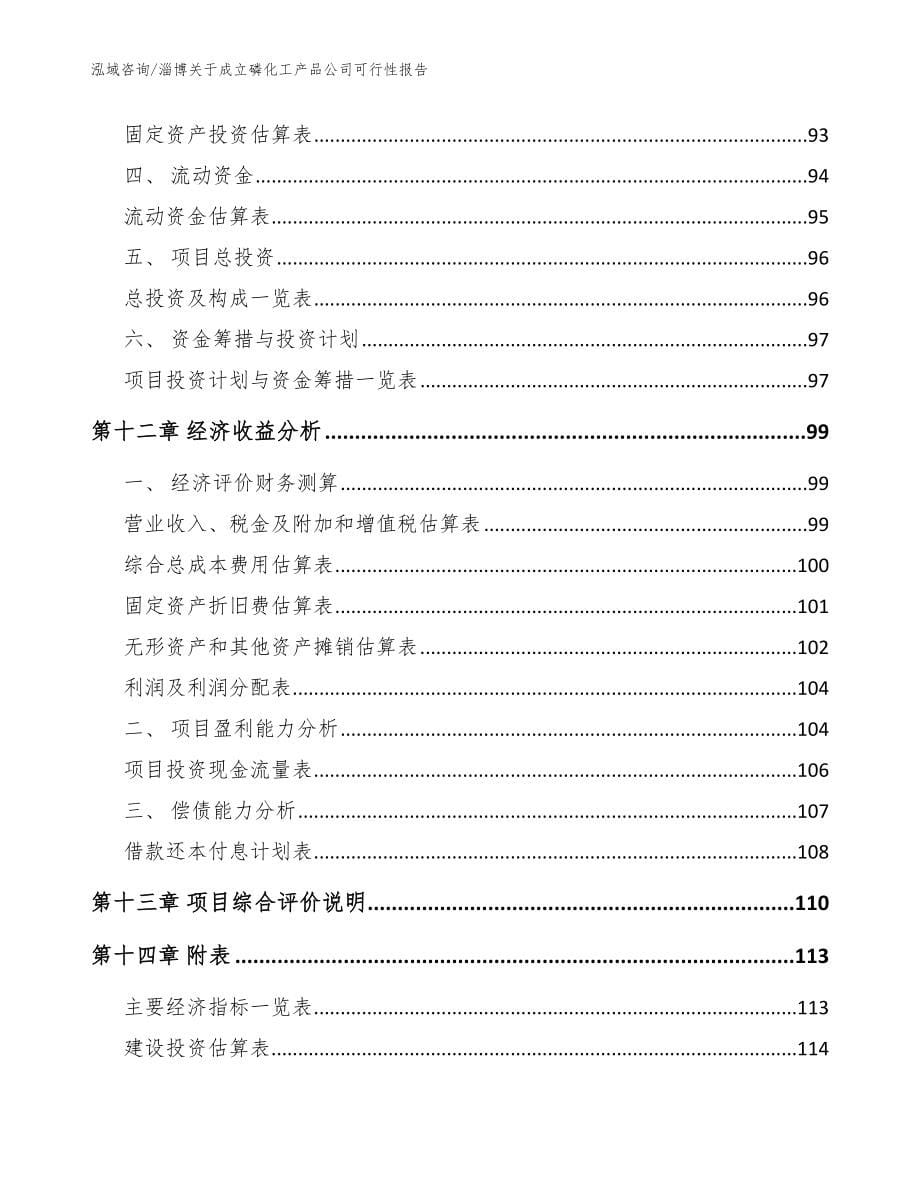 淄博关于成立磷化工产品公司可行性报告（参考模板）_第5页