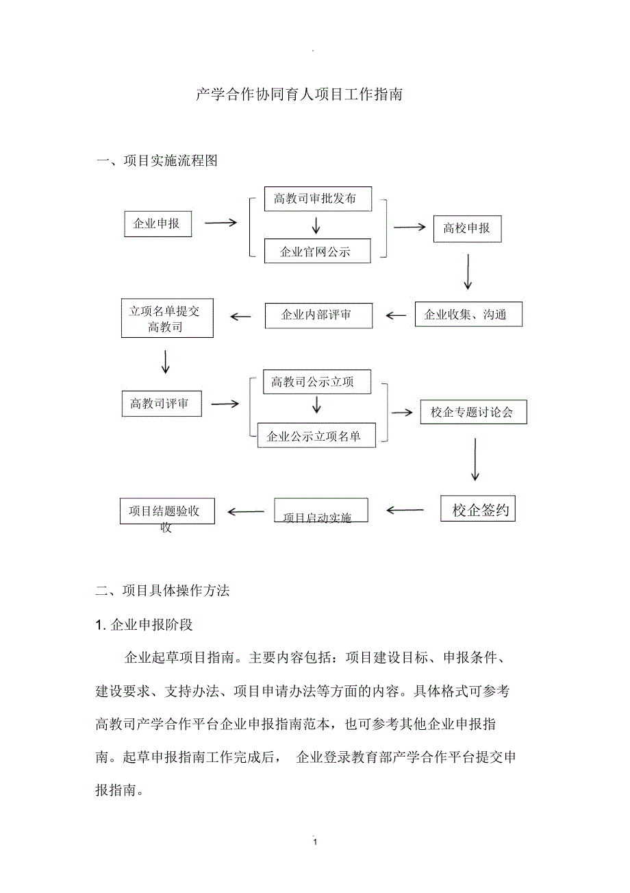 产学合作协同育人项目实施流程_第1页