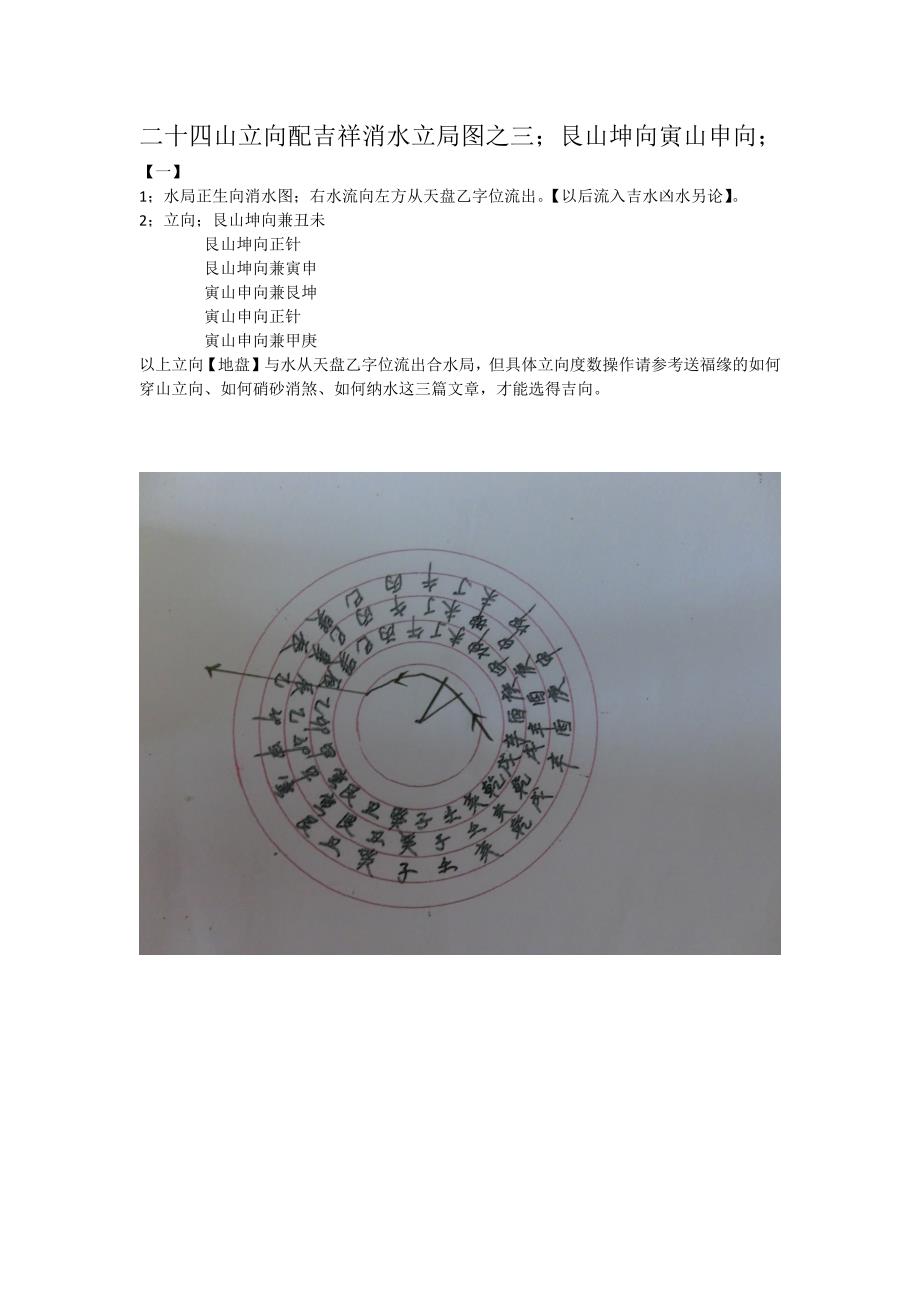 二十四山立向配吉祥消水立局图之三;艮山坤向寅山申向;_第1页