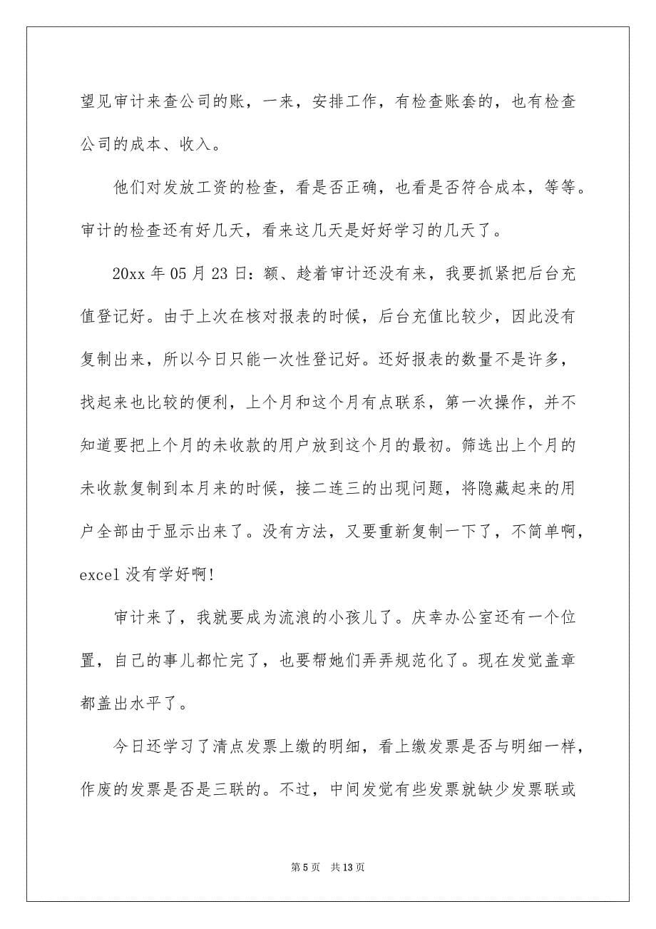 出纳实习总结_第5页