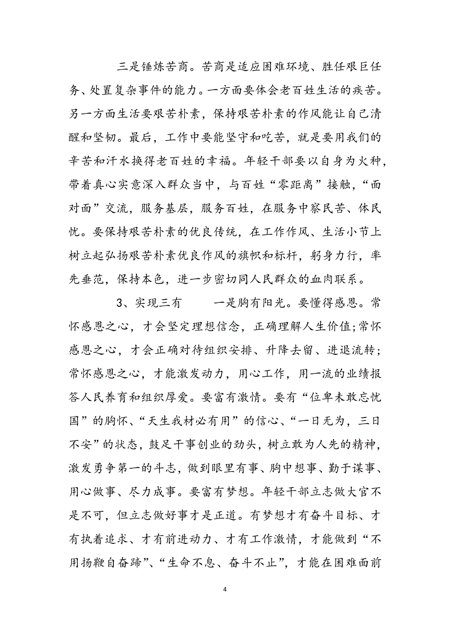 2023年市委书记在青年干部座谈会上的讲话五页乡镇党委书记座谈会上的讲话2.docx_第4页