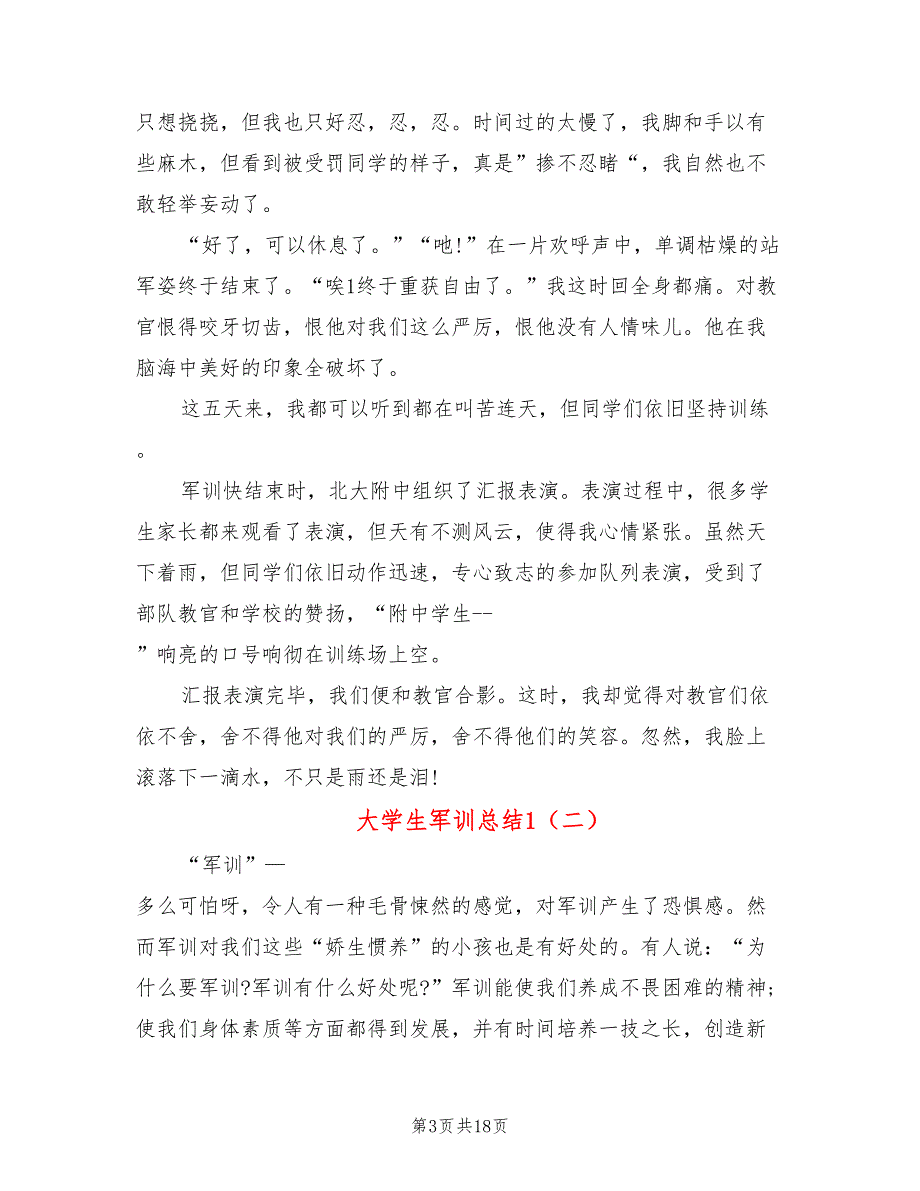 大学生军训总结1(9篇)_第3页