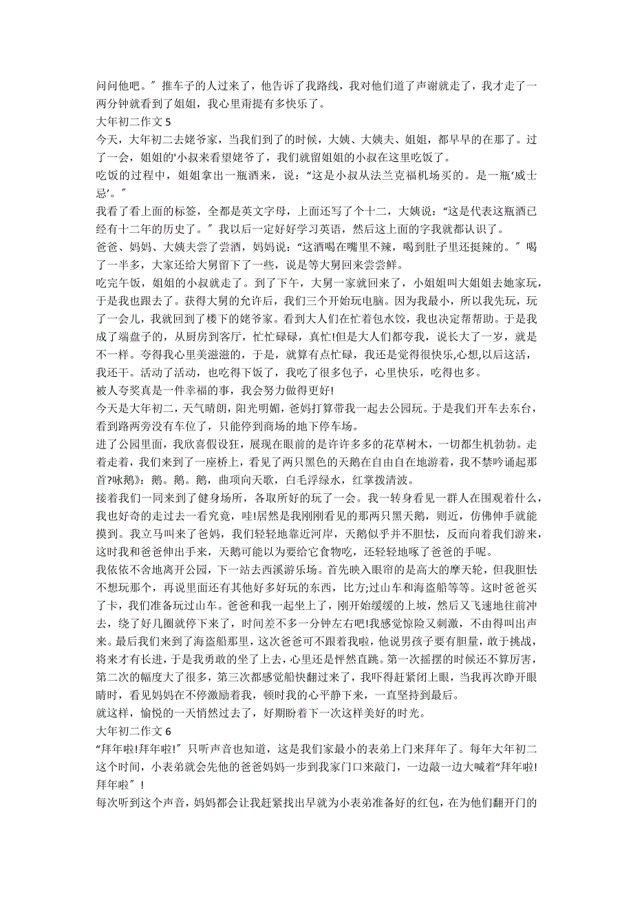 大年初二作文600字10篇_第3页