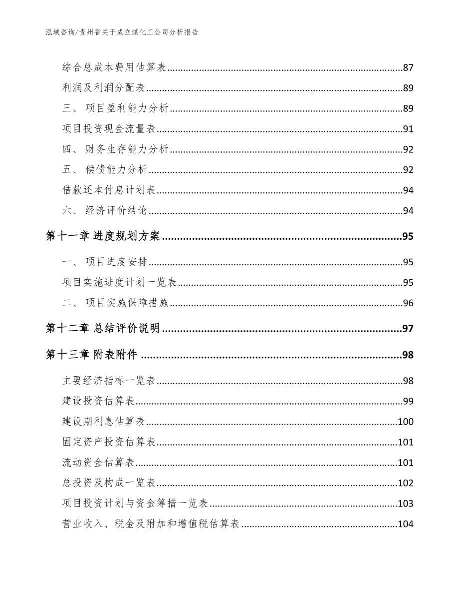 贵州省关于成立煤化工公司分析报告【模板参考】_第5页