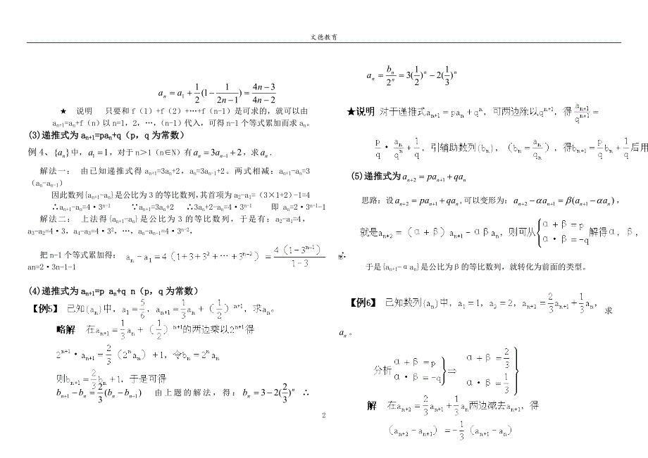 (完整版)数列题型及解题方法归纳总结.doc_第2页