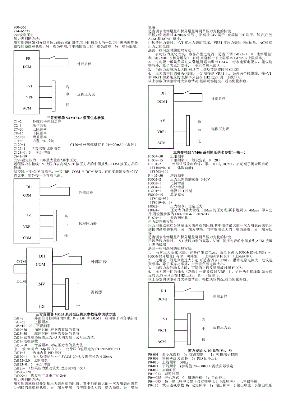 国内外各种变频器恒压供水参数设置以及远传压力表接线_第2页