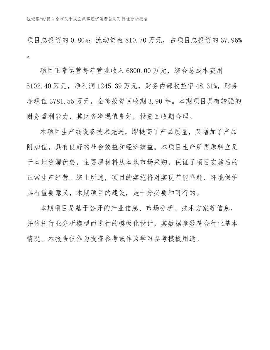 德令哈市关于成立共享经济消费公司可行性分析报告【参考模板】_第5页