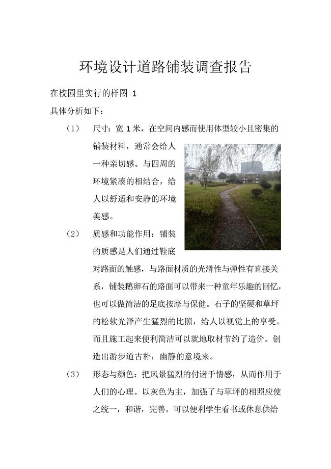 环境设计道路铺装调查报告.docx