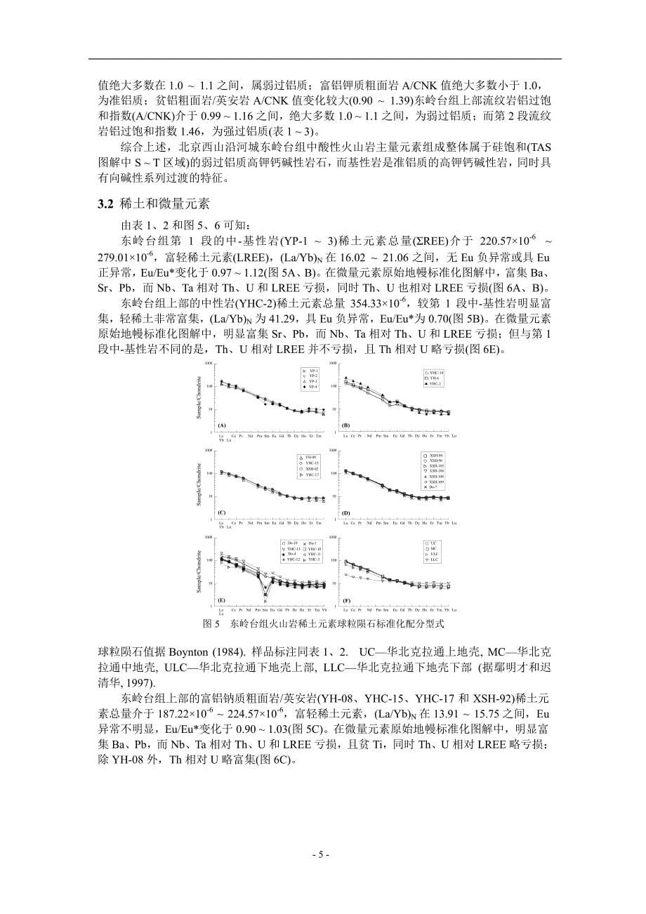 北京西山沿河城东岭台组火山岩成因及其地质意义1_第5页