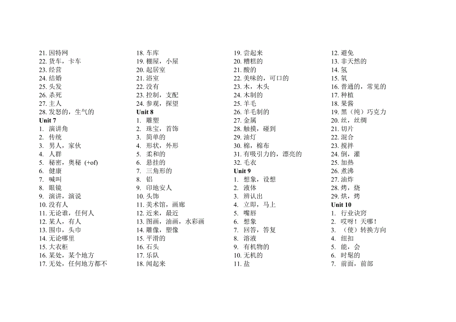 新概念英语青少版3A 词汇默写表_第2页