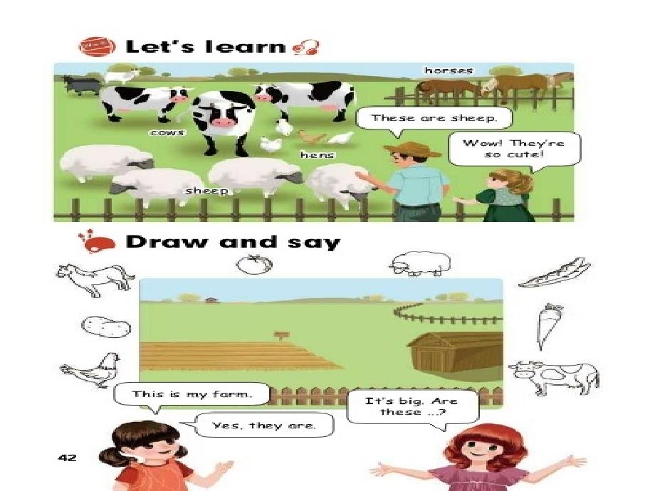 人教版小学四年级下Unit4AtthefarmPartBLetslearn课件_第1页