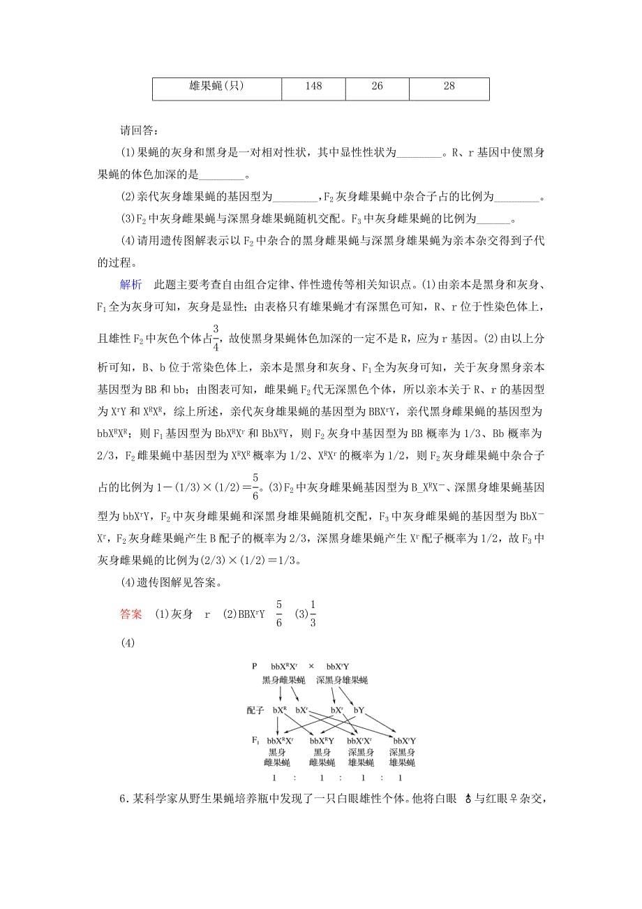 2022年高中生物第二章染色体与遗传第9课时性染色体与伴性遗传Ⅰ同步备课教学案浙科版必修2_第5页