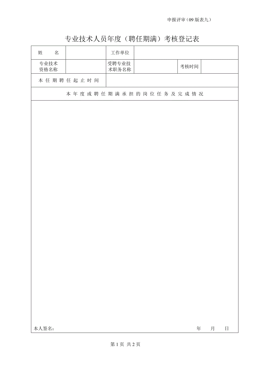 考核登记表1模板_第1页