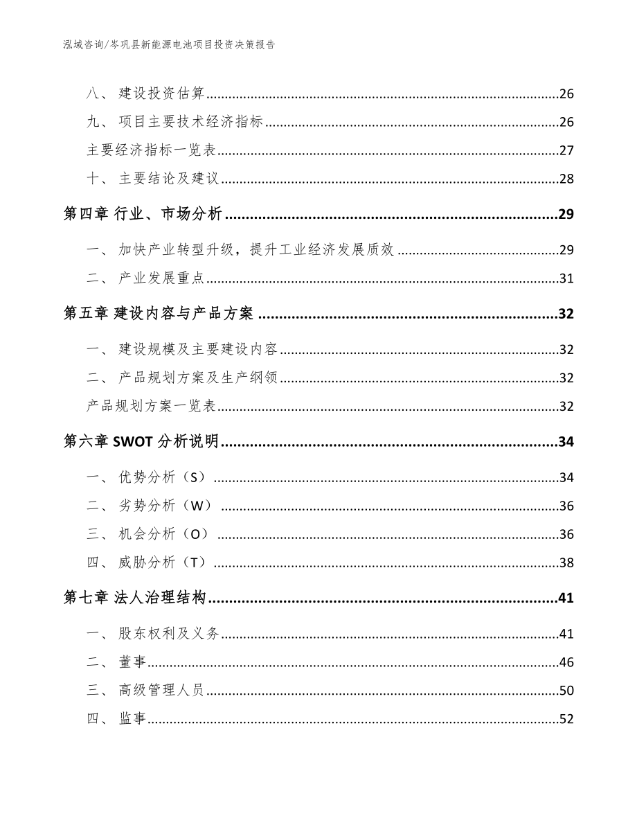 岑巩县新能源电池项目投资决策报告_第3页