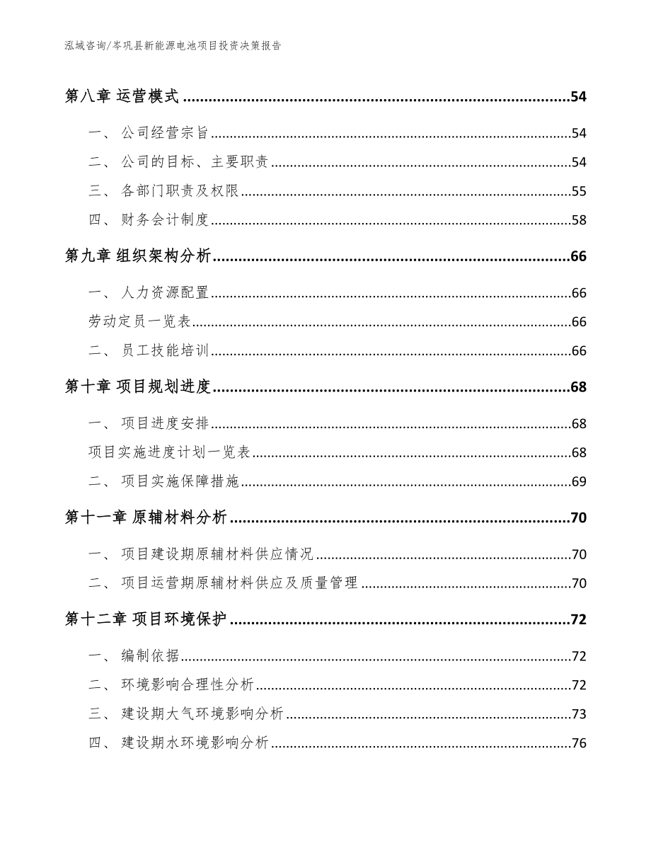 岑巩县新能源电池项目投资决策报告_第4页