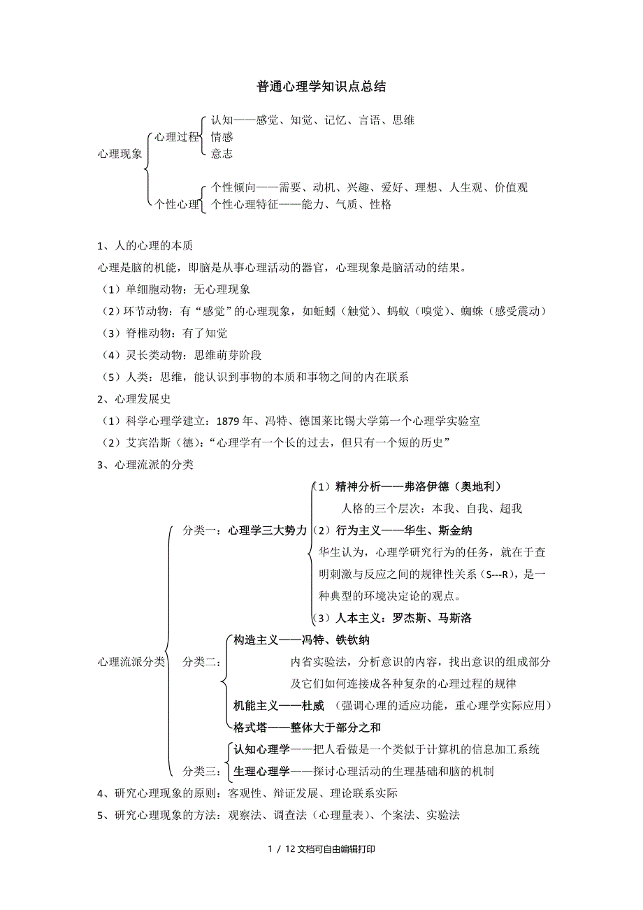 普通心理学知识点总结_第1页