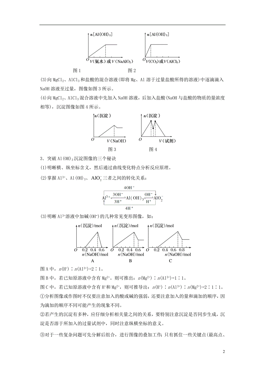 高考化学三轮冲刺 有关铝的图像问题探究导学案(1).doc_第2页