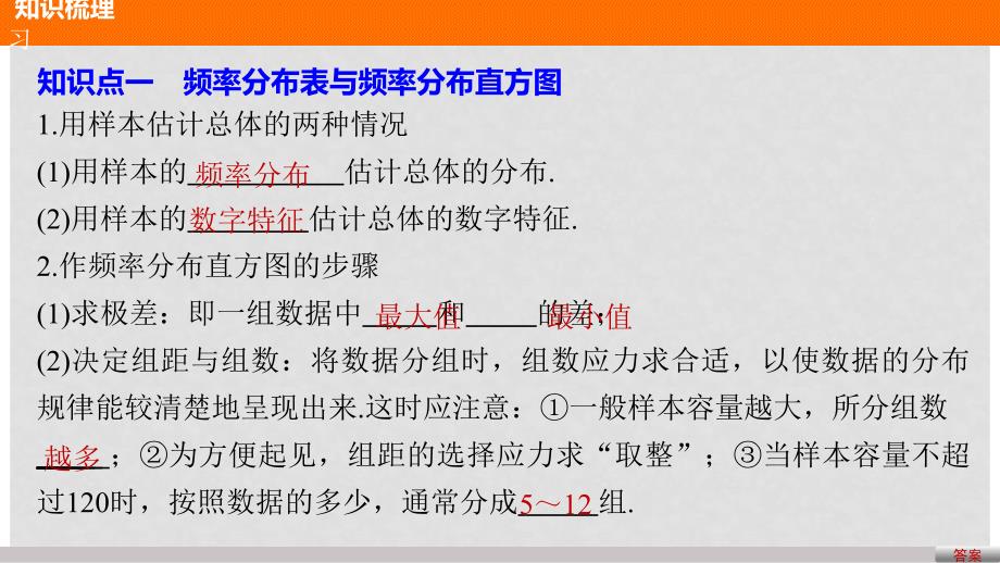 高中数学 第一章 统计 5.1 估计总体的分布 5.2 估计总体的数字特征课件 北师大版必修3_第4页