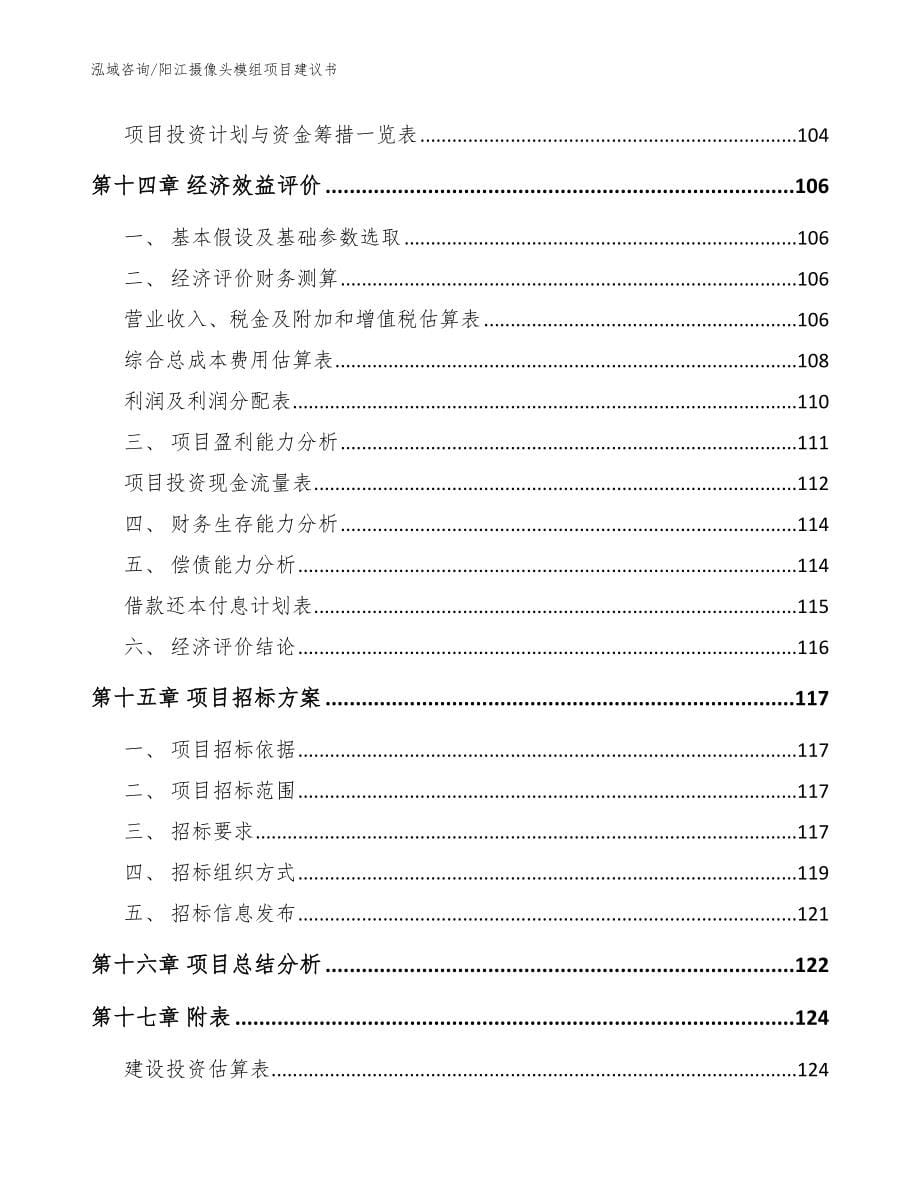 阳江摄像头模组项目建议书（范文模板）_第5页