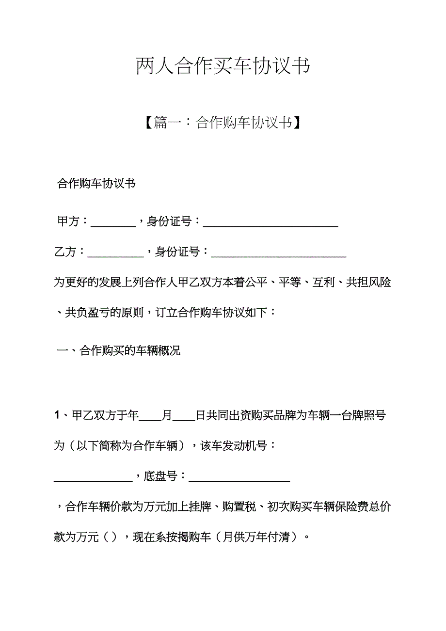 两人合伙买车协议书.docx_第1页