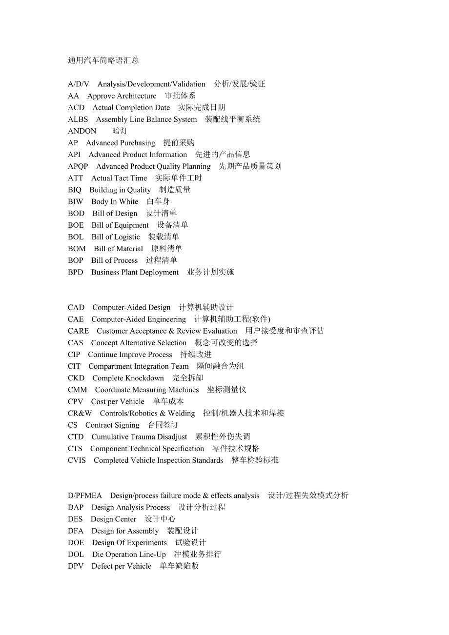 通用汽车简略语汇.doc_第1页