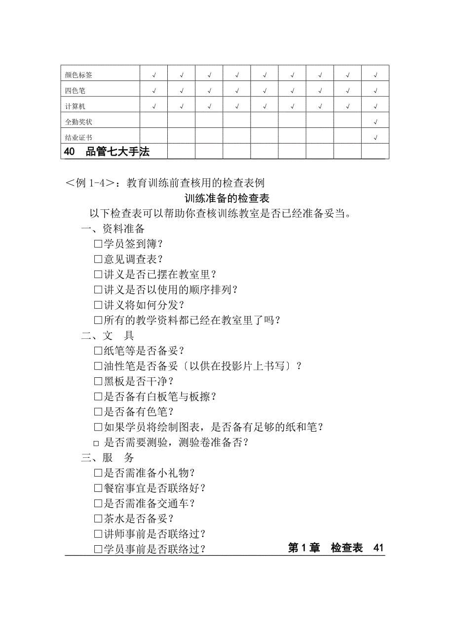 品管七大手法之——检查表_第5页