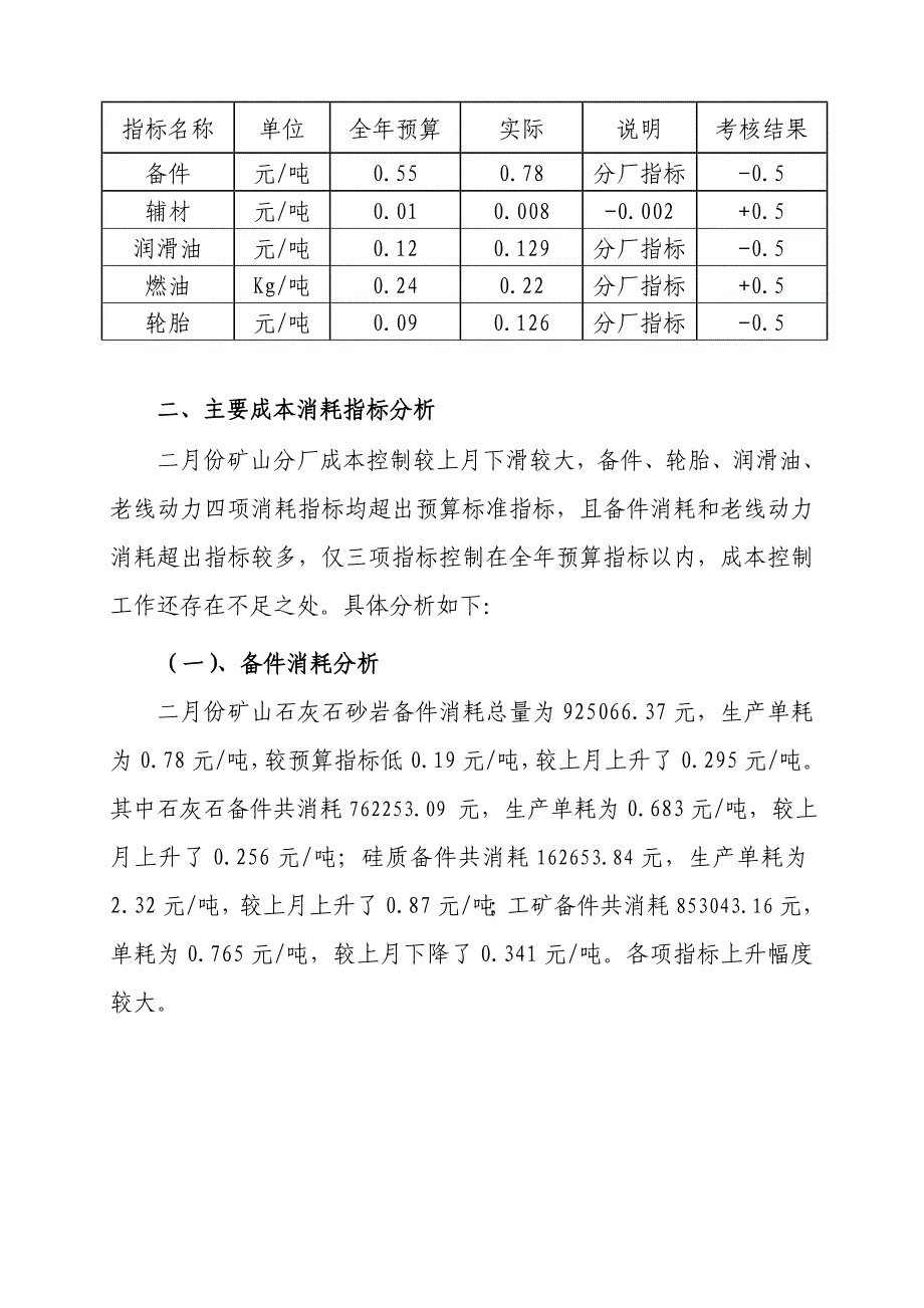 矿山分厂二月份成本分析报告.doc_第3页