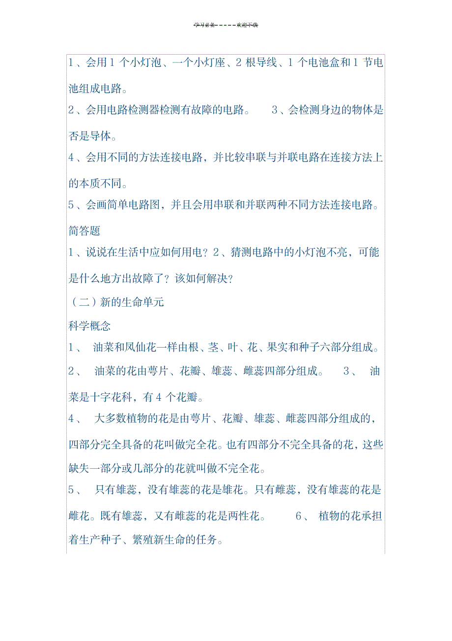 教科版四年级下册科学复习资料1_资格考试-教师资格考试_第2页