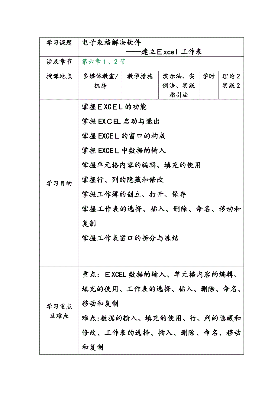 计算机基础教案(EXCEL部分)_第2页