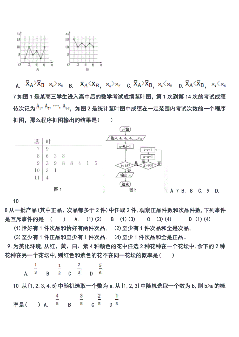 高一文科数学周练卷_第2页