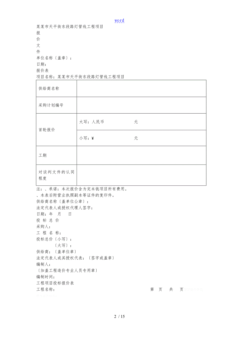 泰安市天平街东段路灯管线工程项目_第2页