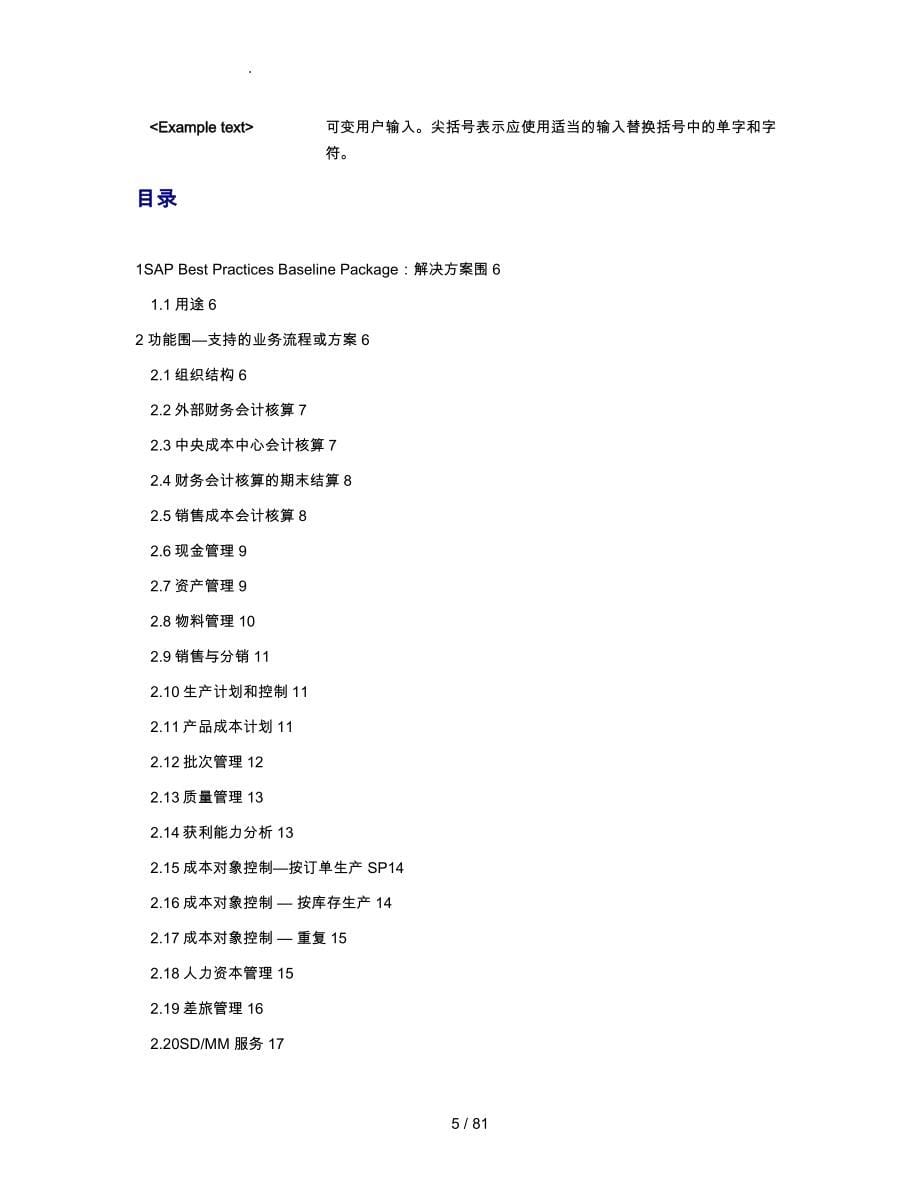 SAPBestPracticesBaselinePackage项目解决方案范围_第5页
