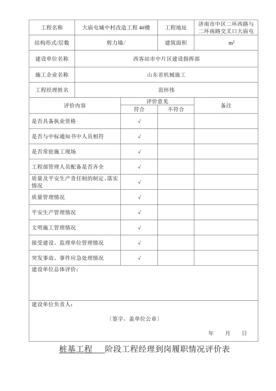 阶段项目经理到岗履职情况评价表_第5页