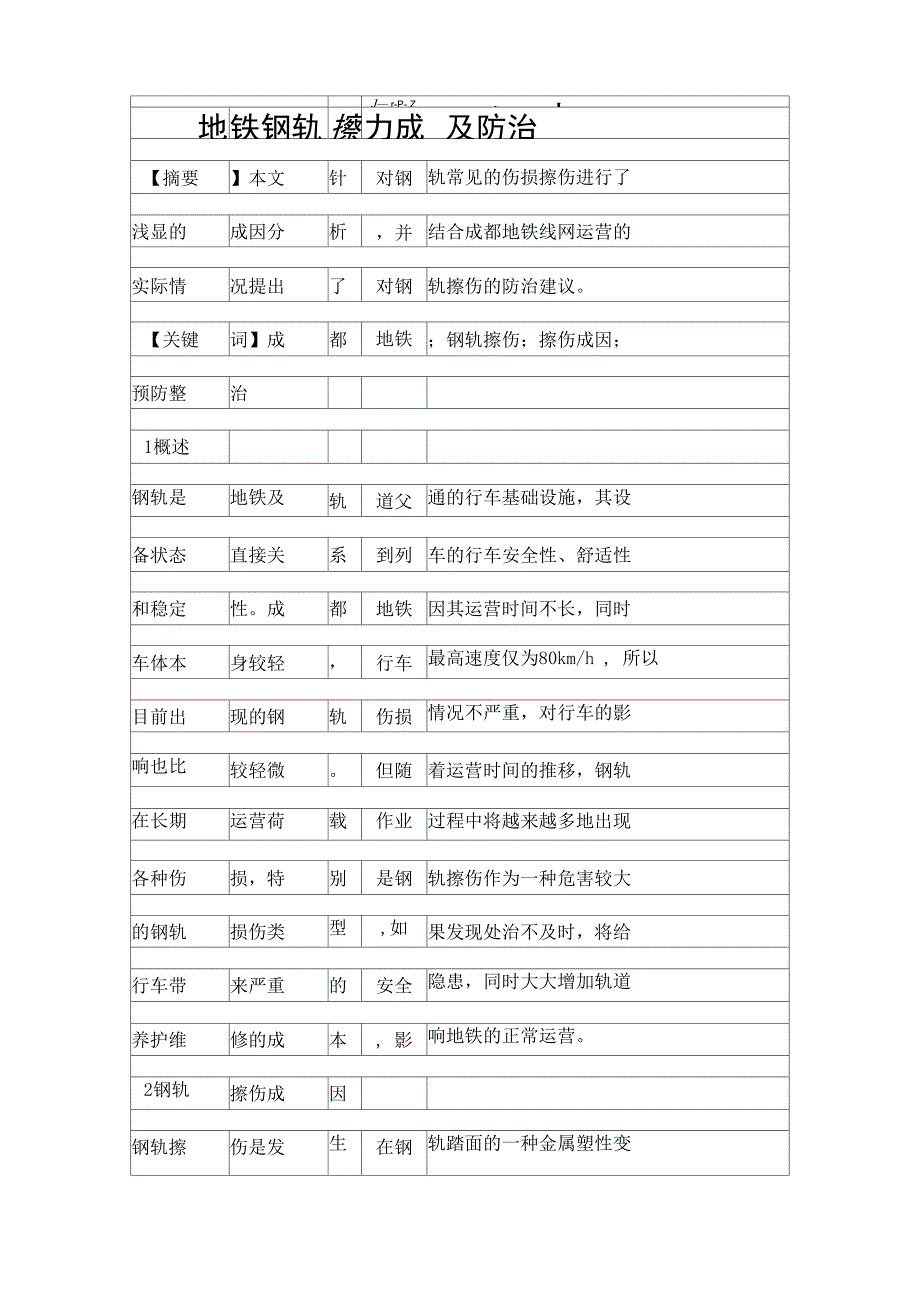 地铁钢轨擦伤成因及防治精品资料_第1页