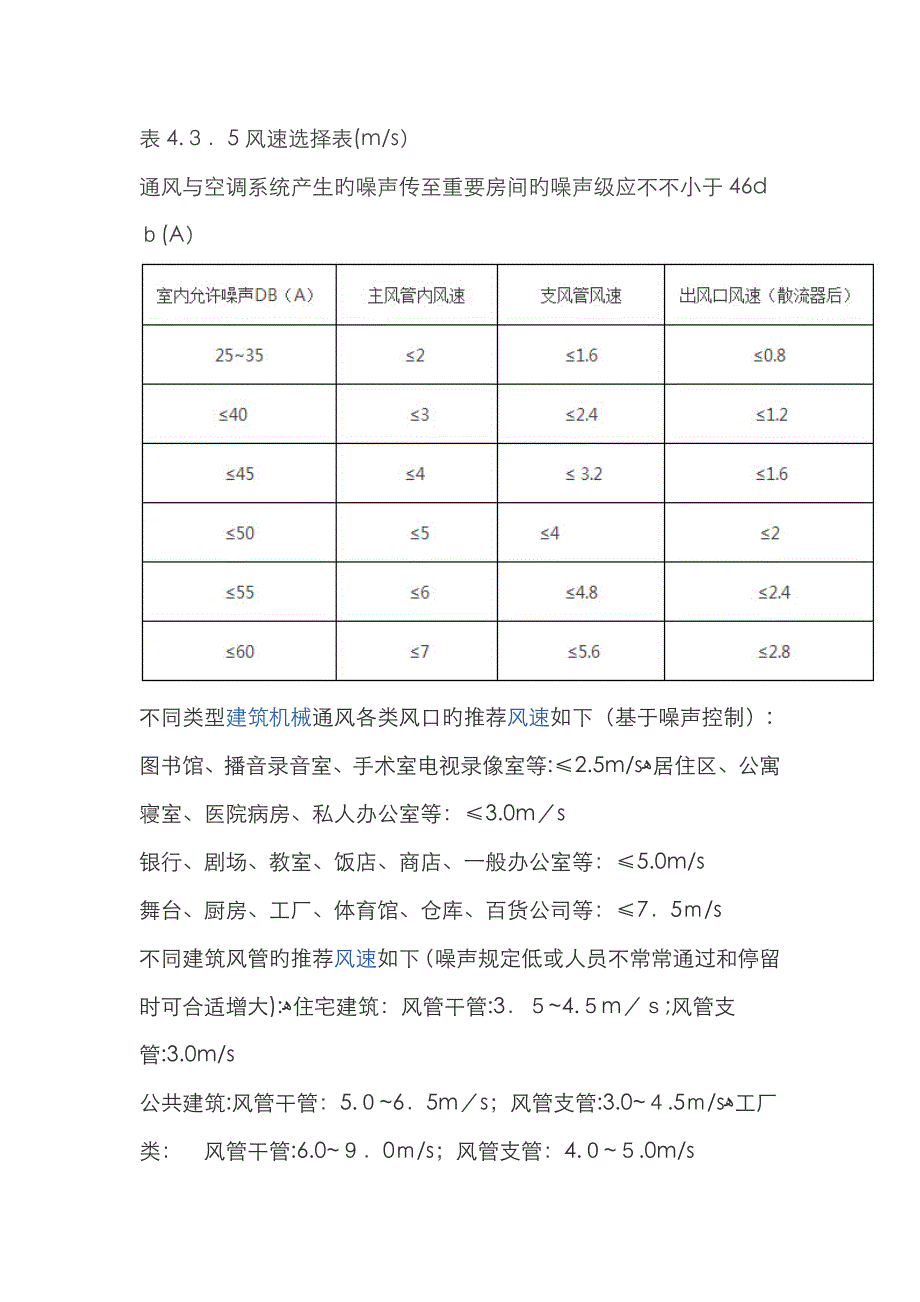 噪声对应风速选择表_第1页