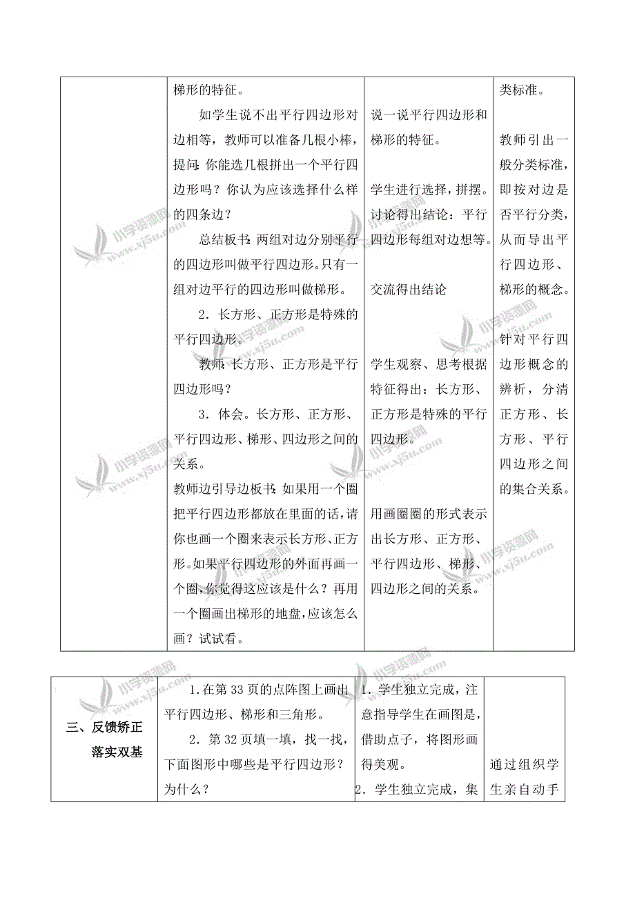 北师大小学数学四下2.5四边形分类word教案(6)_第2页