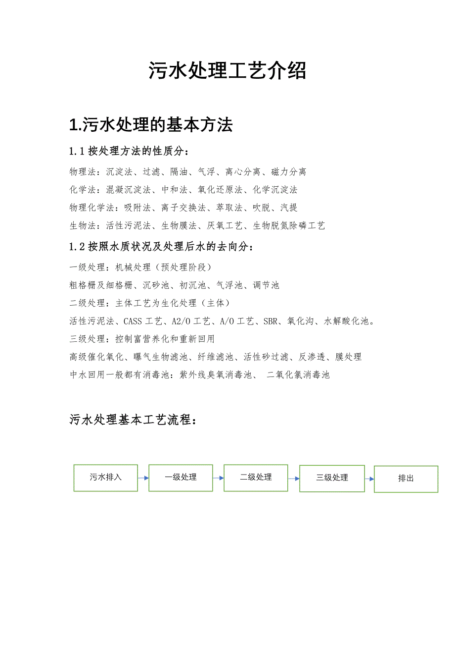 污水处理详细的工艺流程介绍_第1页