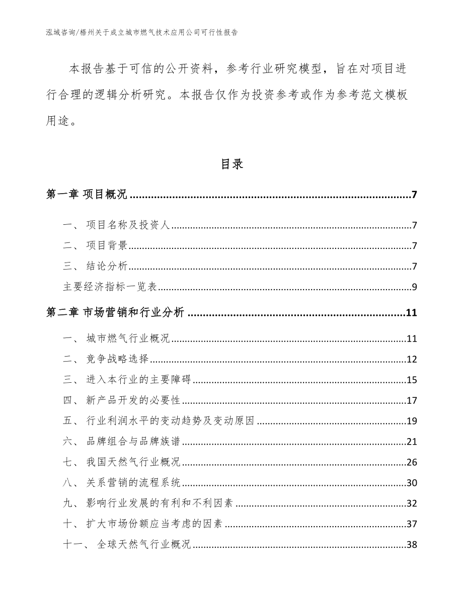 梧州关于成立城市燃气技术应用公司可行性报告模板范文_第2页