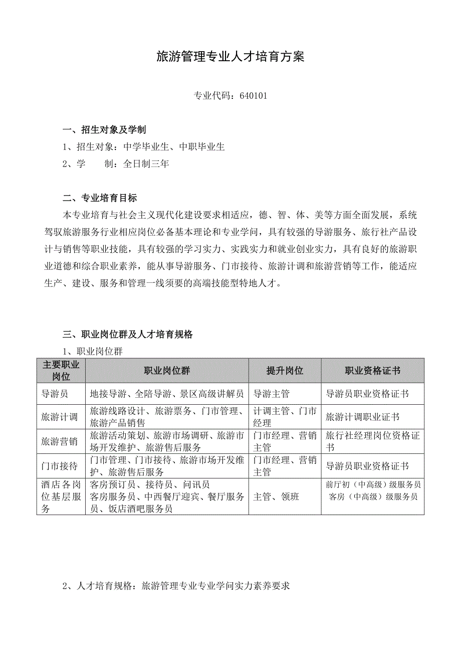 2023级旅游管理专业人才培养方案_第1页