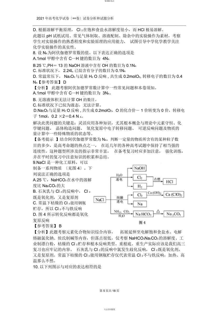 2011年高考试题——化学(江苏卷)含试卷分析和试题解析_第5页