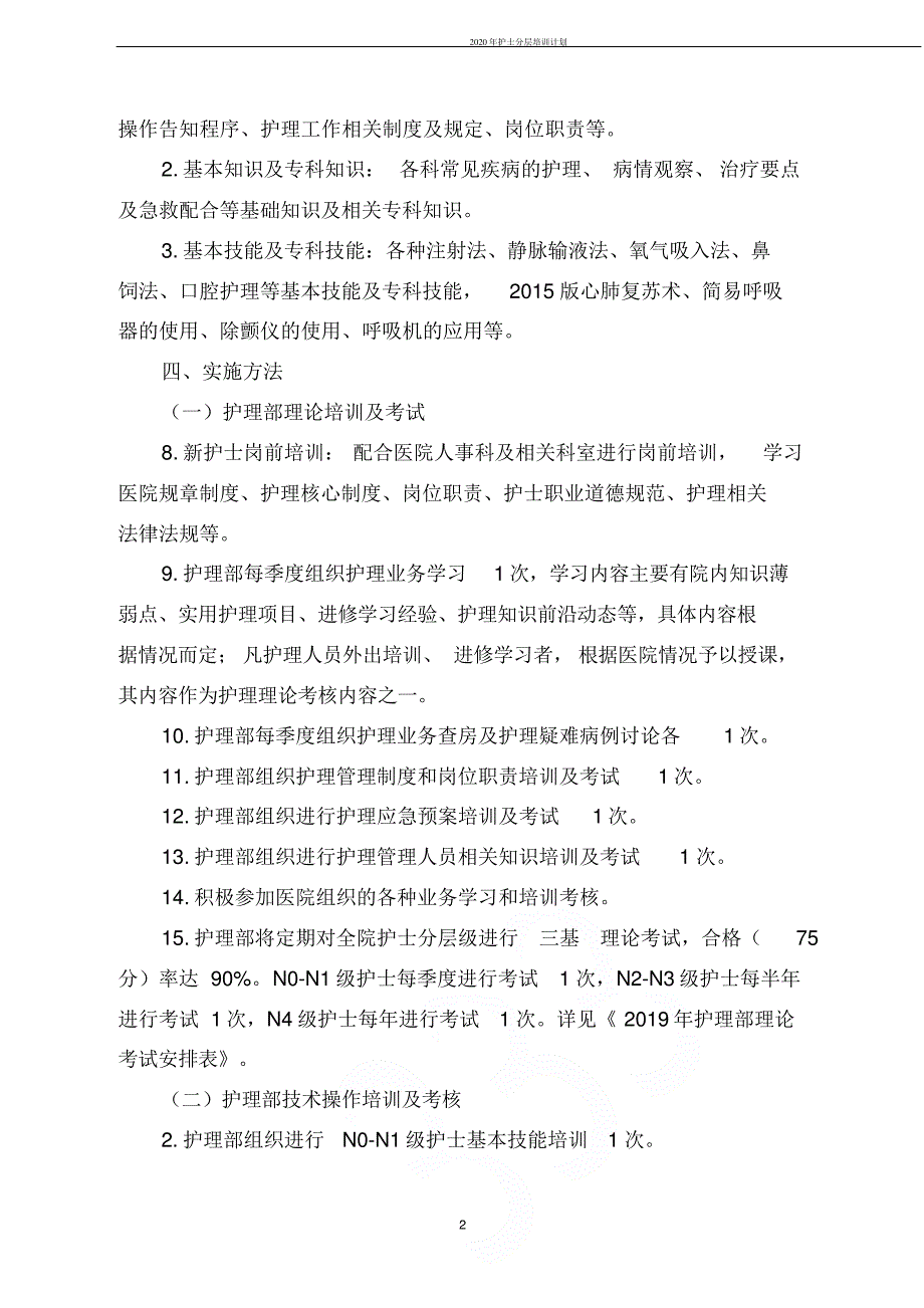 2020年护士分层培训计划152_第2页